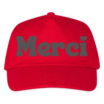 Merci - Kids’ Baseball Cap - red - Front