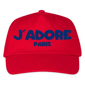 J´Adore Paris - I love Paris - France - Frankreich - Kinder Basecap - Rot - Vorne