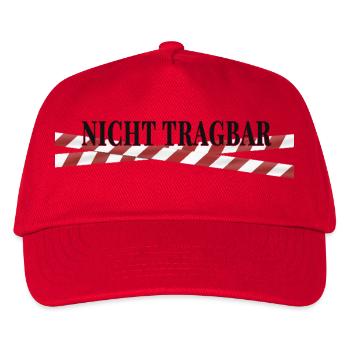 Nicht tragbar – schwarzer Humor Statement Design - Kinder Basecap - Rot - Vorne