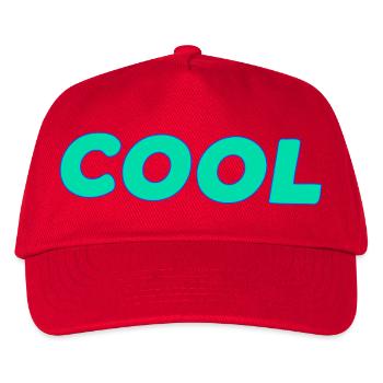 Cool retro cyan lettering - Kids’ Baseball Cap - red - Front
