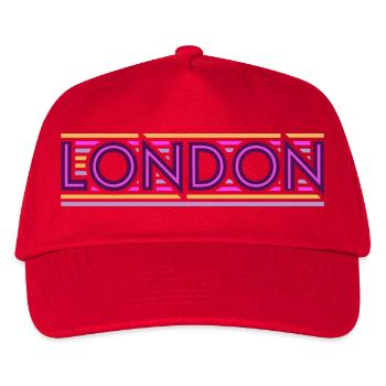 London Neon Purple Stripes - Kinder Basecap - Rot - Vorne