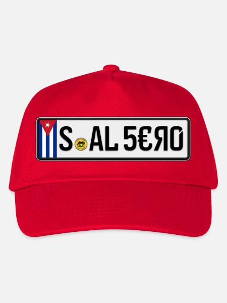 Kuba Kfz-Kennzeichen S-AL 5€Я0 - Kinder Basecap - Rot