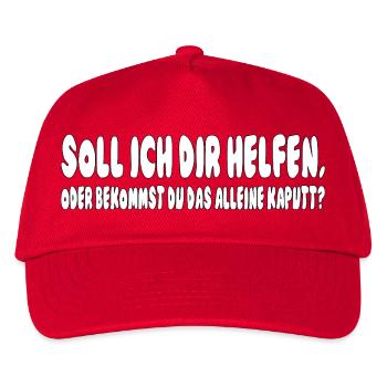 soll ich dir helfen, oder bekommst du das alleine  - Kinder Basecap - Rot - Vorne