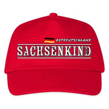SACHSENKIND - Ostdeutschland - Heimatliebe - Kinder Basecap - Rot - Vorne
