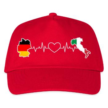 Le battement de cœur de l’Allemagne et de l’Italie - Casquette de baseball Enfant - rouge - Devant