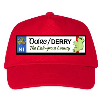 Derry Oak Leaf County Heritage Banner - Kinder Basecap - Rot - Vorne