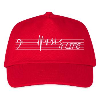 Music is life - bass clef - Casquette de baseball Enfant - rouge - Devant