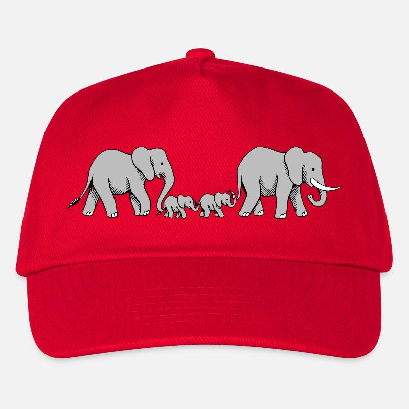 Elefanten Familie II - Kinder Basecap - Rot