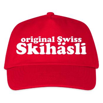 original Swiss Skihäsli - Kinder Basecap - Rot - Vorne