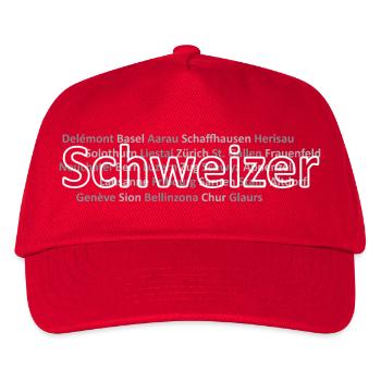 Schweizer Städte Schweizer - Kinder Basecap - Rot - Vorne