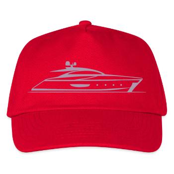 Motorboot Yacht Silhouette Minimal Design - Kinder Basecap - Rot - Vorne