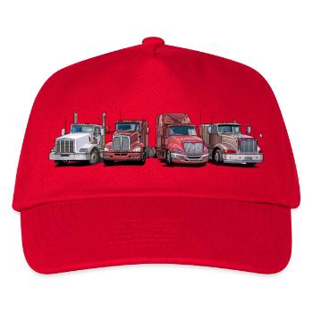 Sattelschlepper, Trucks - Kinder Basecap - Rot - Vorne