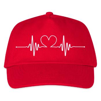 heart beat - Kinder Basecap - Rot - Vorne