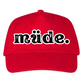 tired. Funny gift for all morning grouches - Kids’ Baseball Cap - red - Front