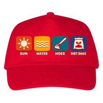 Sun Water Hacking Scrubber Funny Gardening - Kids’ Baseball Cap - red - Front
