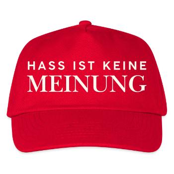 Hass ist keine Meinung - Kinder Basecap - Rot - Vorne