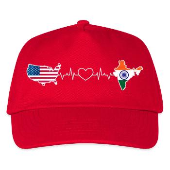 Le battement de cœur des États-Unis et de l’Inde - Casquette de baseball Enfant - rouge - Devant