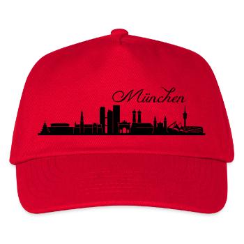 Münchener Skyline - Kinder Basecap - Rot - Vorne