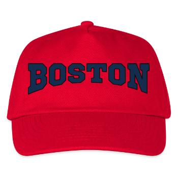 Boston Block Font Logo - Kids’ Baseball Cap - red - Front