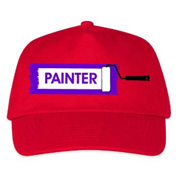 Paint roller with purple paint - Kids’ Baseball Cap - red - Front