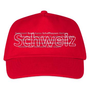Schweizer Städte Schweiz - Kinder Basecap - Rot - Vorne