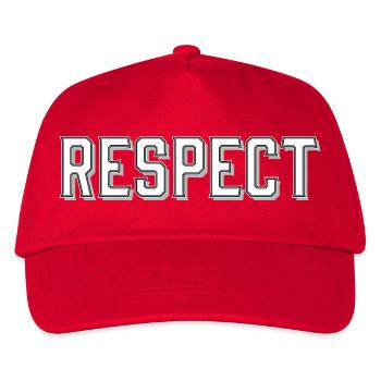 Respekt Schriftzug mit 3D-Effekt - Kinder Basecap - Rot - Vorne