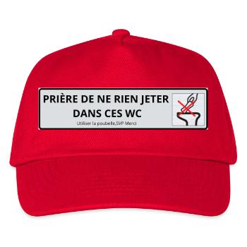 Toilette - Kinder Basecap - Rot - Vorne
