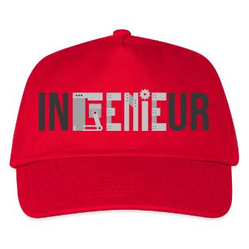 Ingenieur GENIE - lustig Maschinenbau - Kinder Basecap - Rot - Vorne