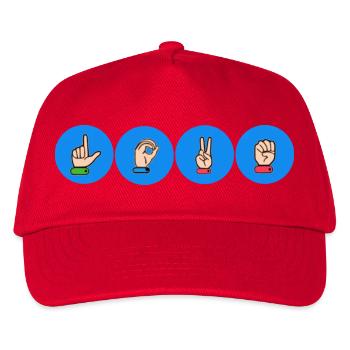 Love Hand Zeichen-Glyphen - Kinder Basecap - Rot - Vorne
