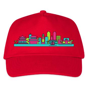 Wollongong City Skyline Lighthouse Modern Art - Kids’ Baseball Cap - red - Front