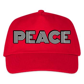 Peace Retro Fett Typografie - Kinder Basecap - Rot - Vorne