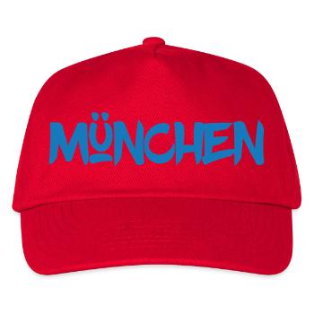 München - Bayern - Isar - Frauenkirche - Prater - Kinder Basecap - Rot - Vorne