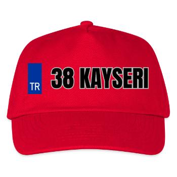 38 Kayseri Kennzeichen | Türkisches Kennzeichen - Kinder Basecap - Rot - Vorne
