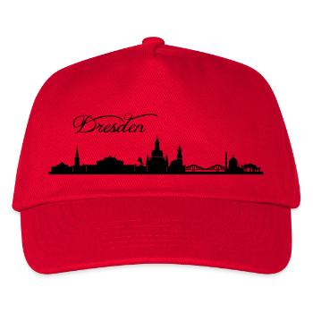 Dresdener Skyline - Kinder Basecap - Rot - Vorne