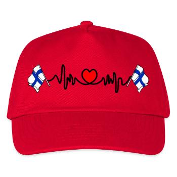 Heart rate cardio for Finland - Kids’ Baseball Cap - red - Front