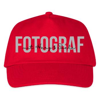 Fotograf mit Herz und Seele (Black) - Kinder Basecap - Rot - Vorne