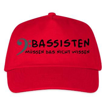 Bassisten müssen das nicht wissen - Kinder Basecap - Rot - Vorne