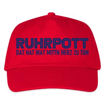 Ruhrpott - Dat hat wat mittn Herz zu tun - Zeche - Kinder Basecap - Rot - Vorne