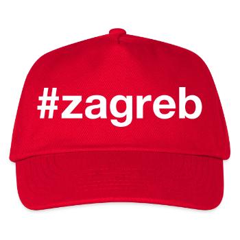 Zagreb Hravtska Croatia Kroatien Hashtag - Kinder Basecap - Rot - Vorne