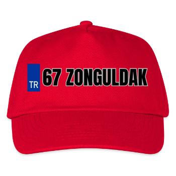 67 Zonguldak Kennzeichen | Türkisches Kennzeichen - Kinder Basecap - Rot - Vorne
