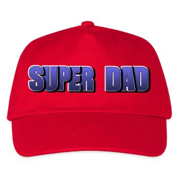 Schriftzug Super Dad für den besten Vater - Kinder Basecap - Rot - Vorne