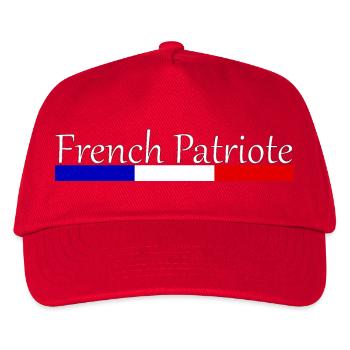 French Patriot Typography Blue White Red - Kids’ Baseball Cap - red - Front