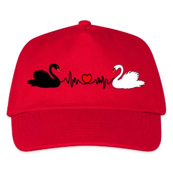 Ich liebe meine Hochzeit Herzfrequenz Cardio - Kinder Basecap - Rot - Vorne