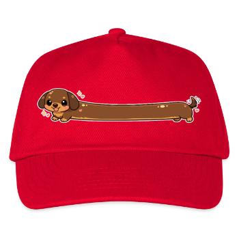 Long dachshund cute - Kids’ Baseball Cap - red - Front