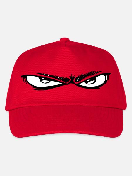 Nachtaugen Schwarzweiß - Kinder Basecap - Rot
