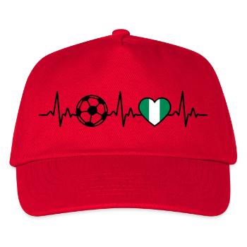 Nigeria Fußball Herzschlag Nigeria - Kinder Basecap - Rot - Vorne