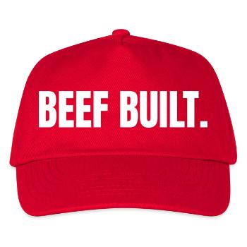 BEEF BUILT | Carnivore T-Shirt | Steak & Strength  - Kinder Basecap - Rot - Vorne