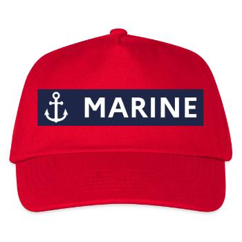 Navy Blue Background – Sailor Style - Kids’ Baseball Cap - red - Front