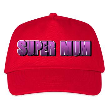 Super Mum lettering for the best mother - Kids’ Baseball Cap - red - Front