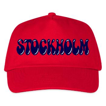 Stockholm Blue Bubble Retro-Typografie - Kinder Basecap - Rot - Vorne